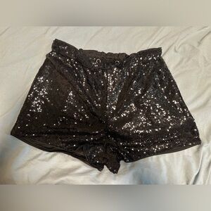 Sequin Black Women's Shorts